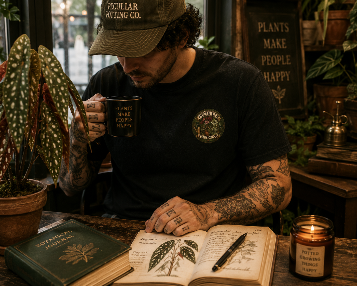 Stained Glass Begonia Maculata — Graphic Tee