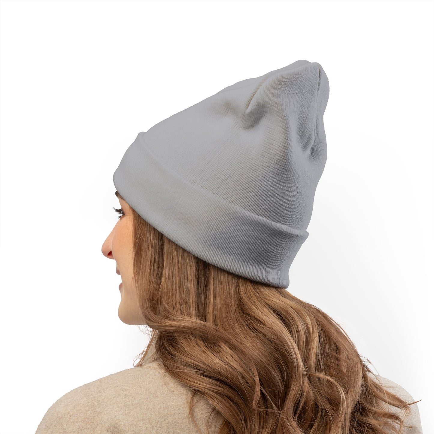 Embroidered Skull & Monstera Knit Beanie — Embroidered