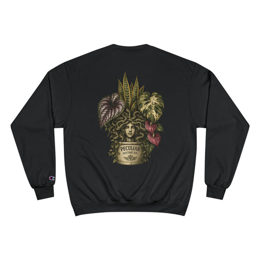 Plant Goddess Crewneck Sweatshirt — Vintage Botanical "Peculiar" Backprint