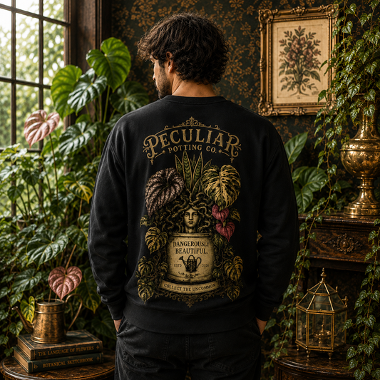 Dangerously Beautiful — Devil Monstera Collection Crew-Neck Sweatshirt