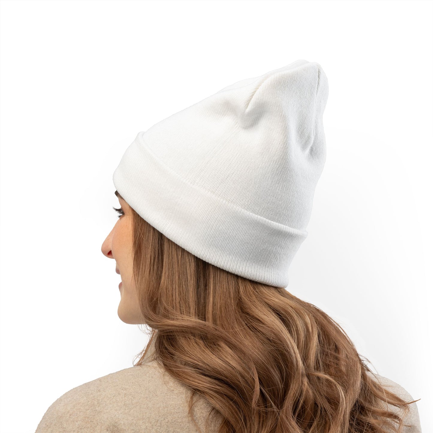 Embroidered Skull & Monstera Knit Beanie — Embroidered
