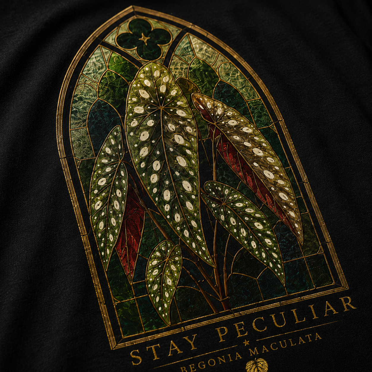 Stained Glass Begonia Maculata —  Graphic Tee