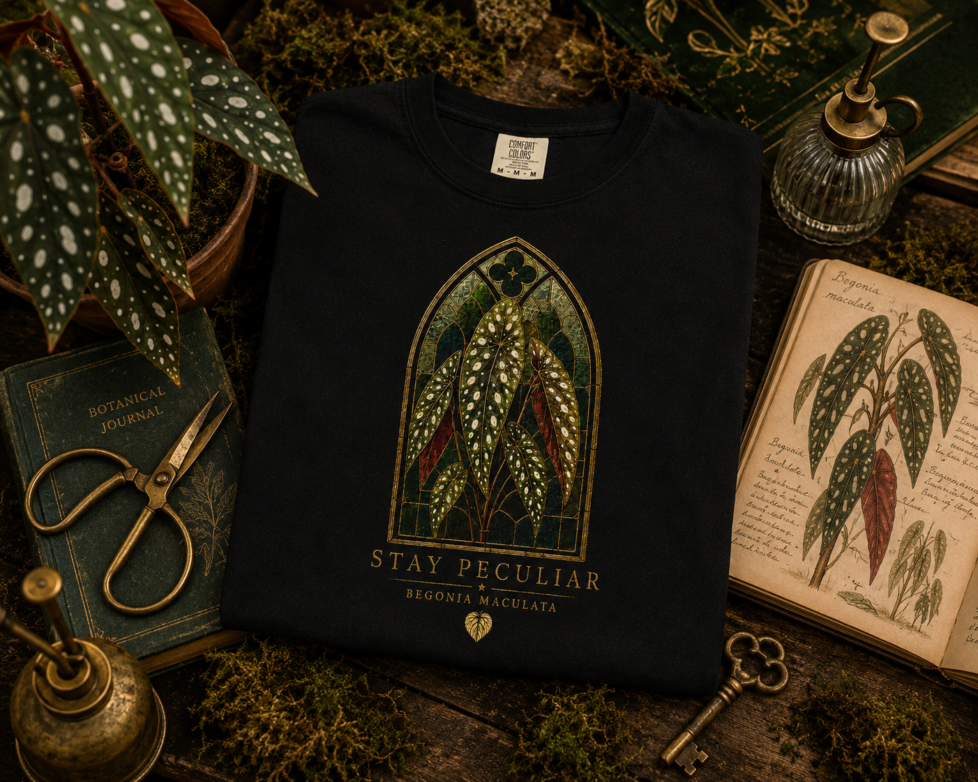 Stained Glass Begonia Maculata —  Graphic Tee