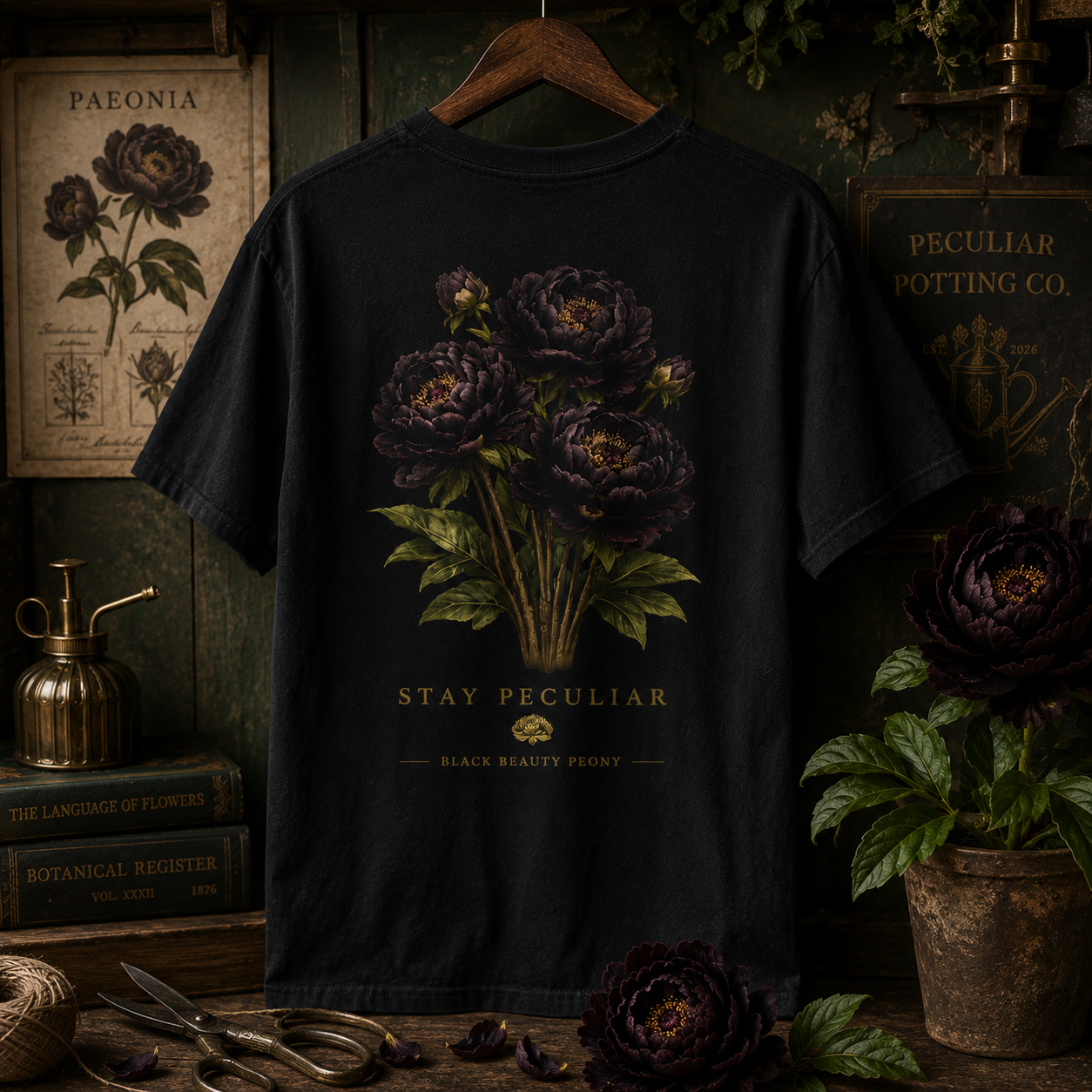 Black Beauty Peony — Graphic Tee