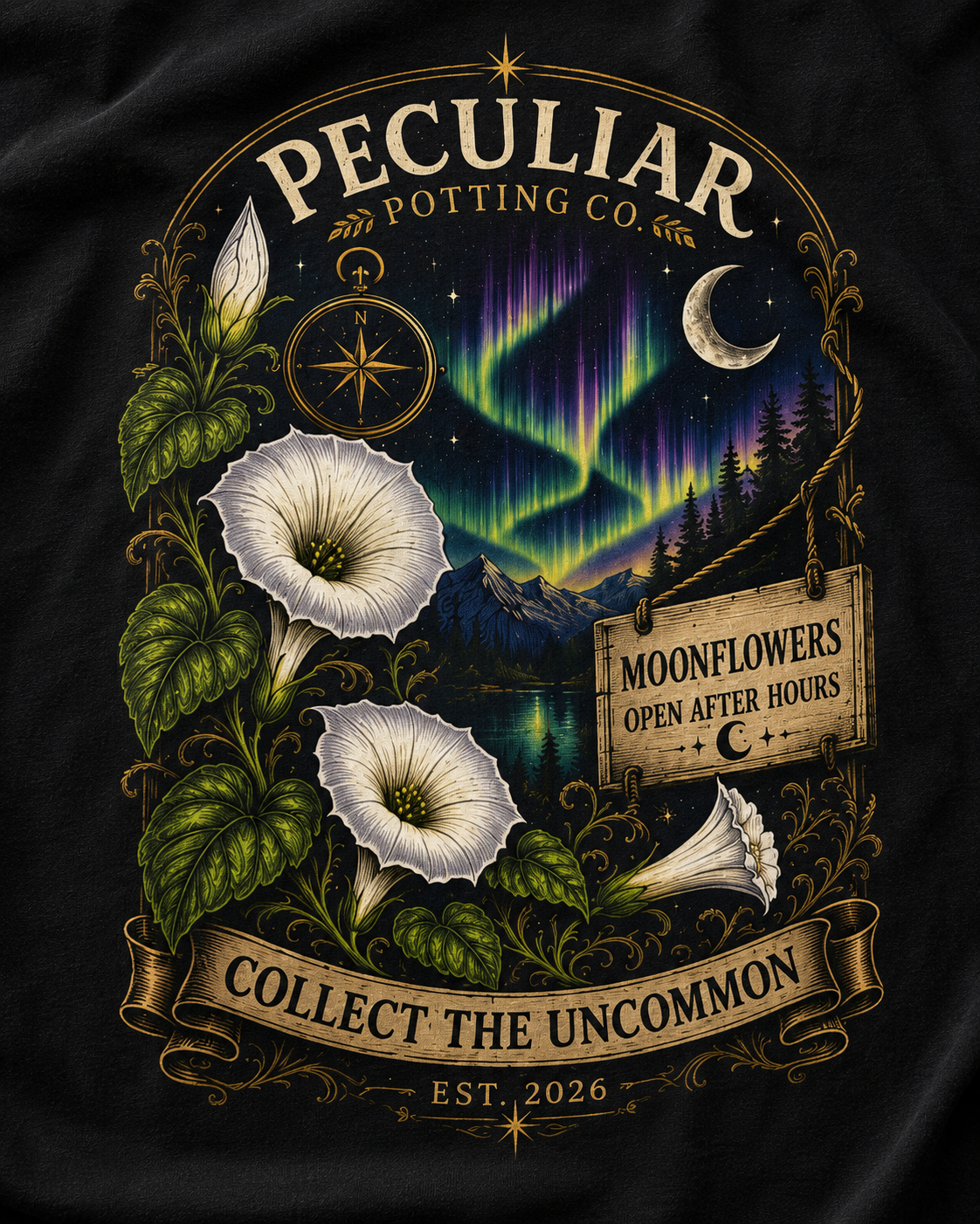 Moonflowers: Open After Hours  — Graphic Tee